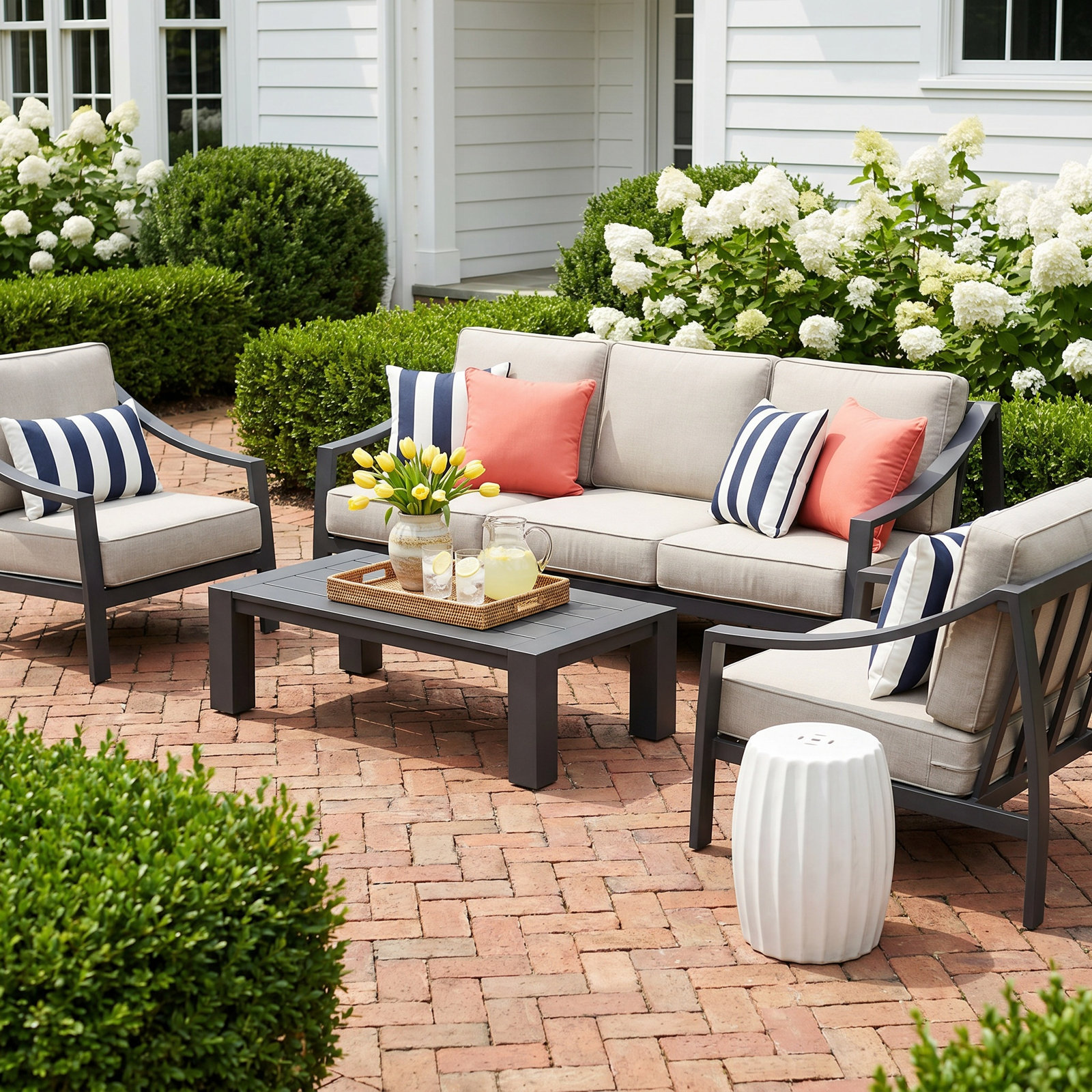Harma 5 - Person Patio Conversation Set, Black