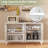 53.2" W Metal Sideboard Buffet Cabinet With Glass Door, Adjustable Shelves, COB LED Light-1519377500