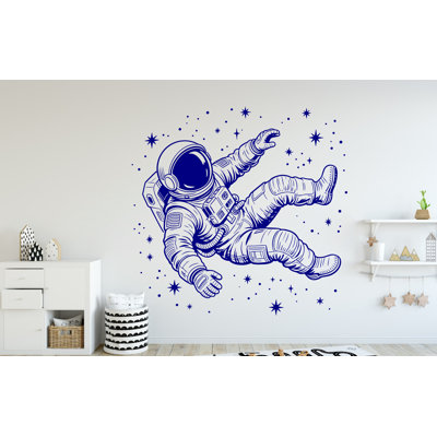 Adhésif décoratif astronaute fusée en vinyle - décor de chambre d'enfant
 333DRE