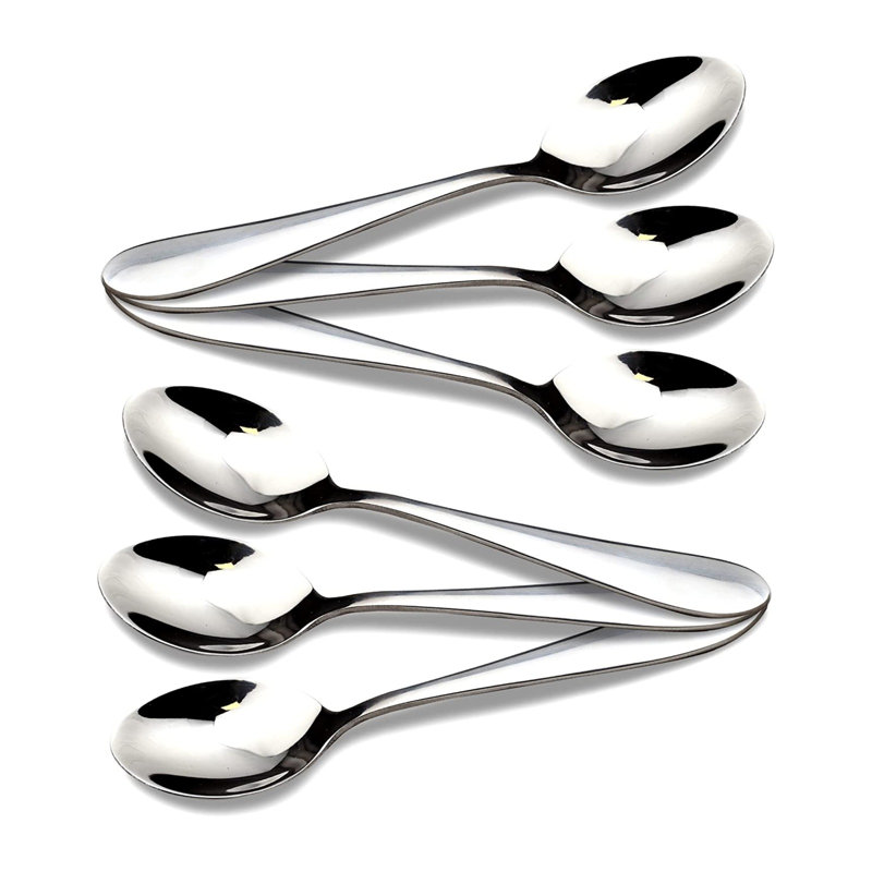 Teaspoons Set of 6 -13.2 cm / 5.19 in, Stainless Steel Tea Spoon for Coffee & Dessert, Dishwasher Safe, Small Spoon Set for Home Kitchen & Restaurant (C61 - 6 Pcs)