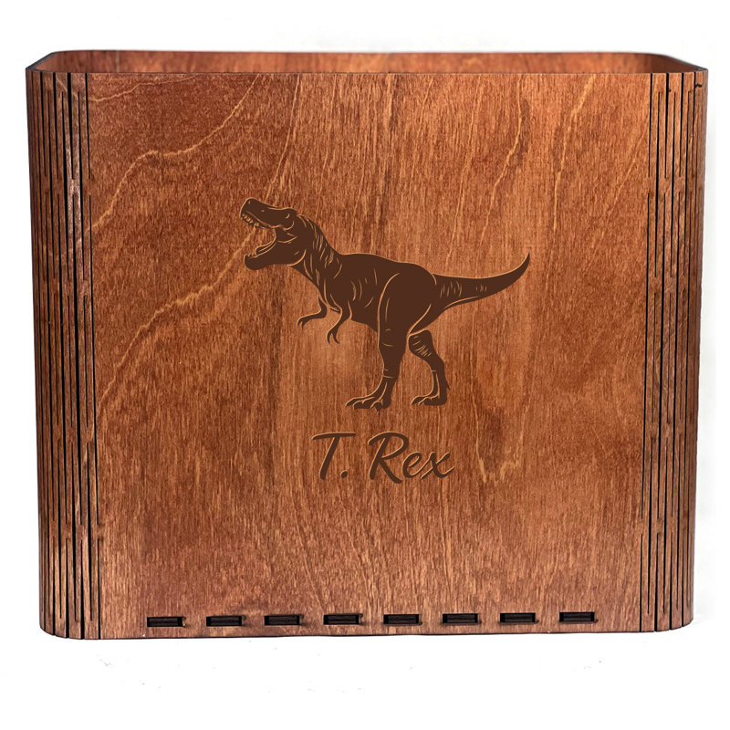 Poubelle mince - Dinosaure T Rex - Poubelle en bois