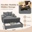 Chaise longue surdimensionnée 57 po en velours côtelé de luxe avec repose-pieds avec rangement, 2 coussins-865008605