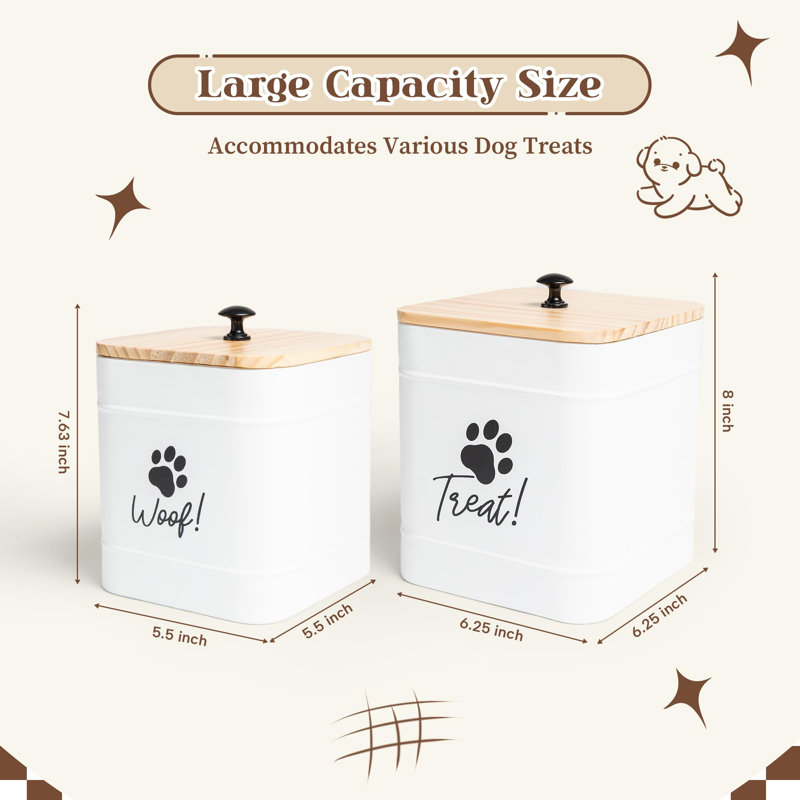Ensemble de 2 contenants pour friandises pour comptoir, pot à friandises blanches avec couvercle hermétique, pot à biscuits pour comptoir de cuisine