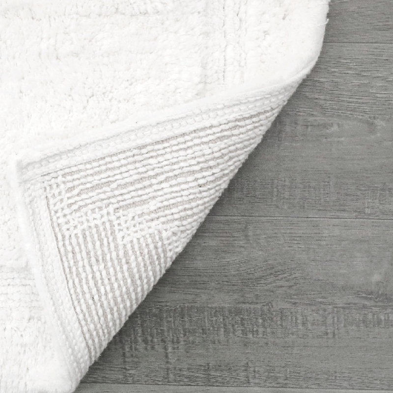 Jean Pierre Lydia Border Rane Plush Bath Rug, 20"W x 32"L, Pale Blue
