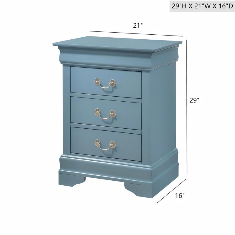 Table de chevet Traditional, Sarcelle