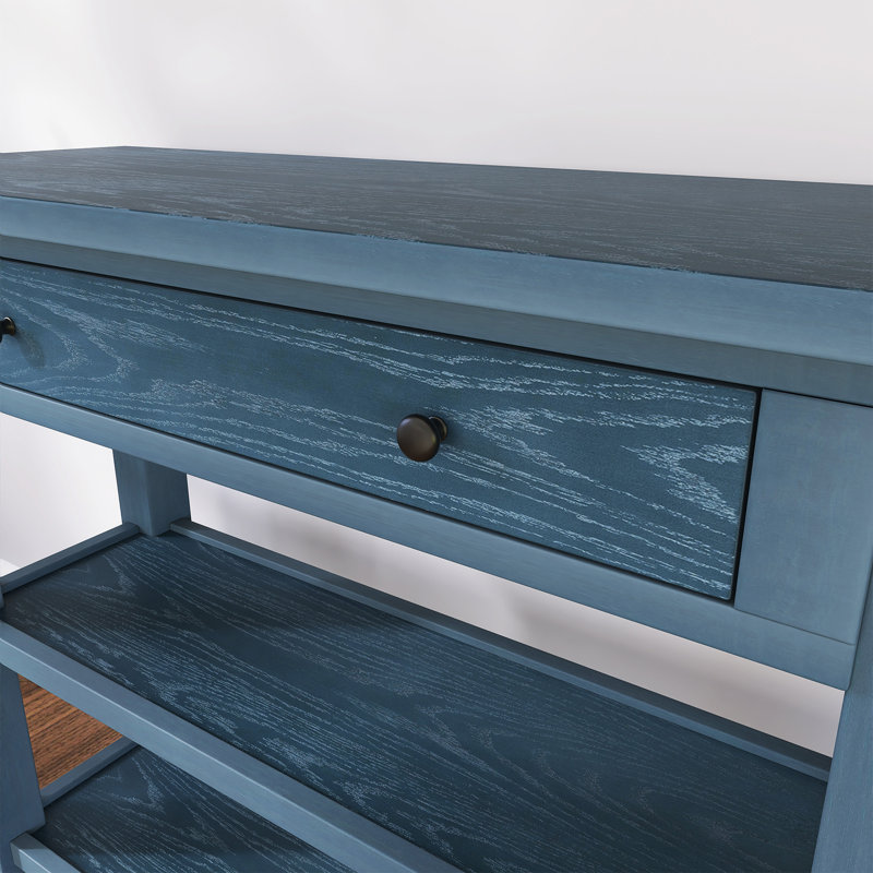 Retro 36'' Console Table With Storage, Navy