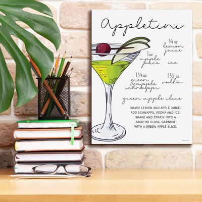  'Appletini Recipe' by Susan Ball Canvas Wall Art, 12" x 16"