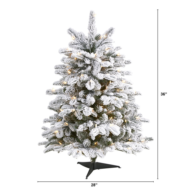 Lighted Artificial Christmas Tree, 3' H