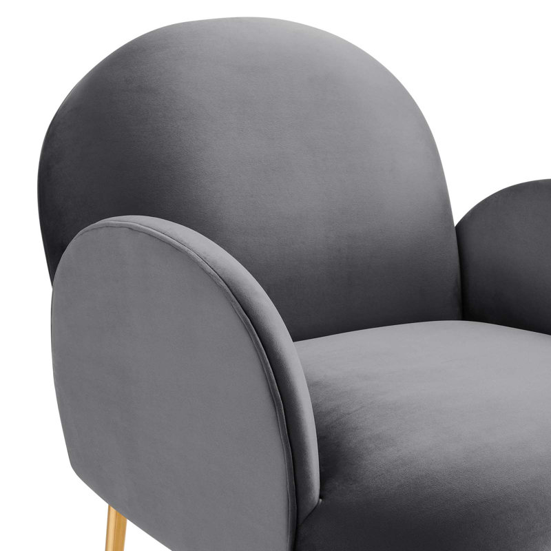 Modway Transcend Performance Velvet Armchair, Gray Velvet