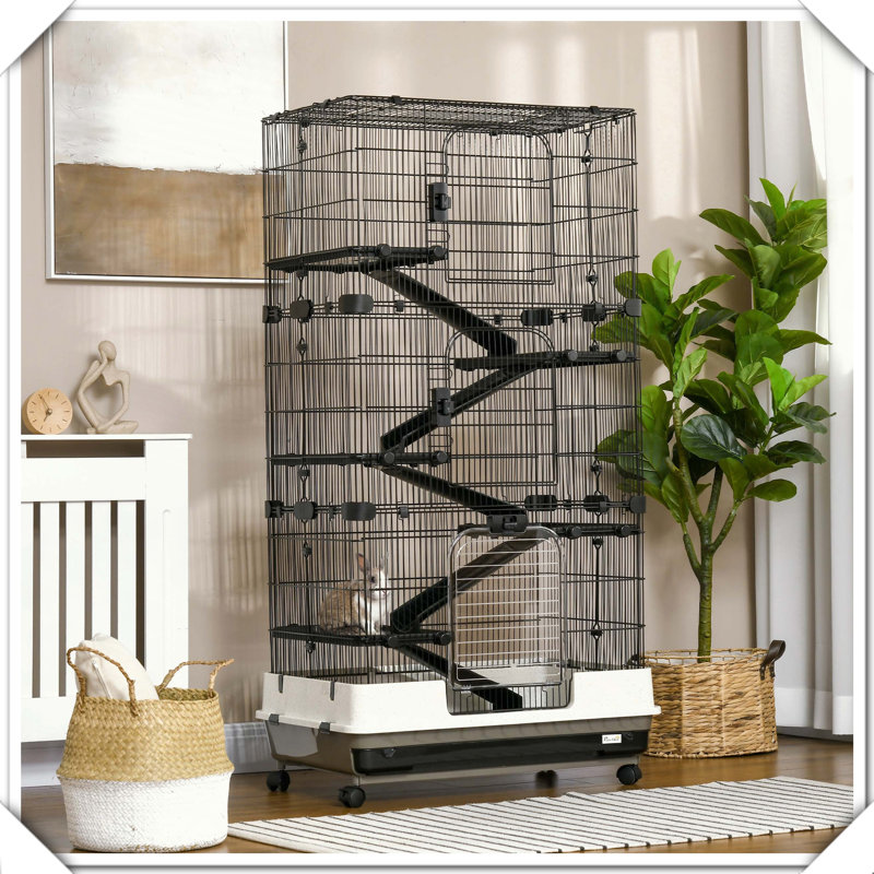 Cage portable à 6 niveaux avec roulettes