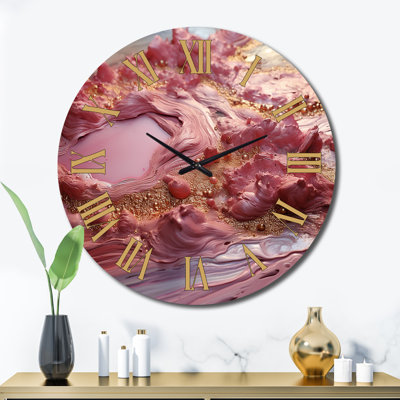 Horloge murale rose