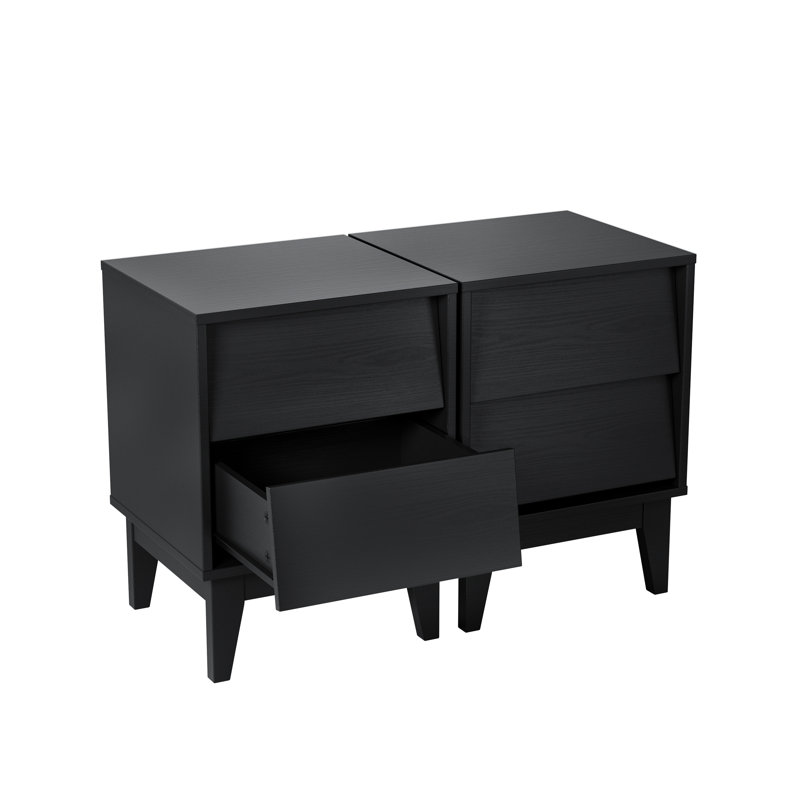 Ensemble de 2 tables de chevet, Noir