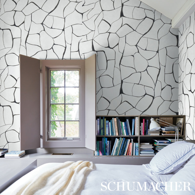 Schumacher x Porter Teleo Filigree Wallpaper, Black