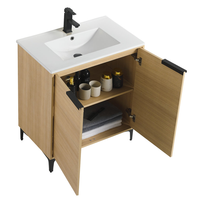 Ensemble de meuble-lavabo simple 30 po Deeone, Noir mat