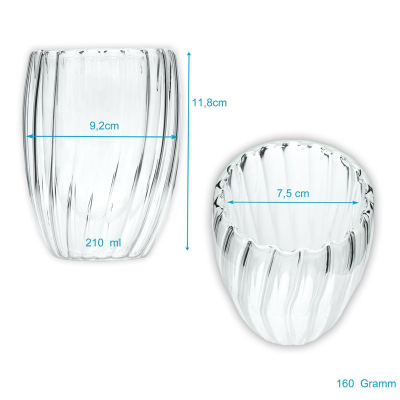 210ml Double Wall Glass, 4
