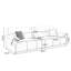 Causeuse-coussin modulaire en cuir véritable blanc crème