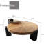 ZMZ Round Coffee Table, 2-Part Modern Wooden, Solid Wood Leg & Top