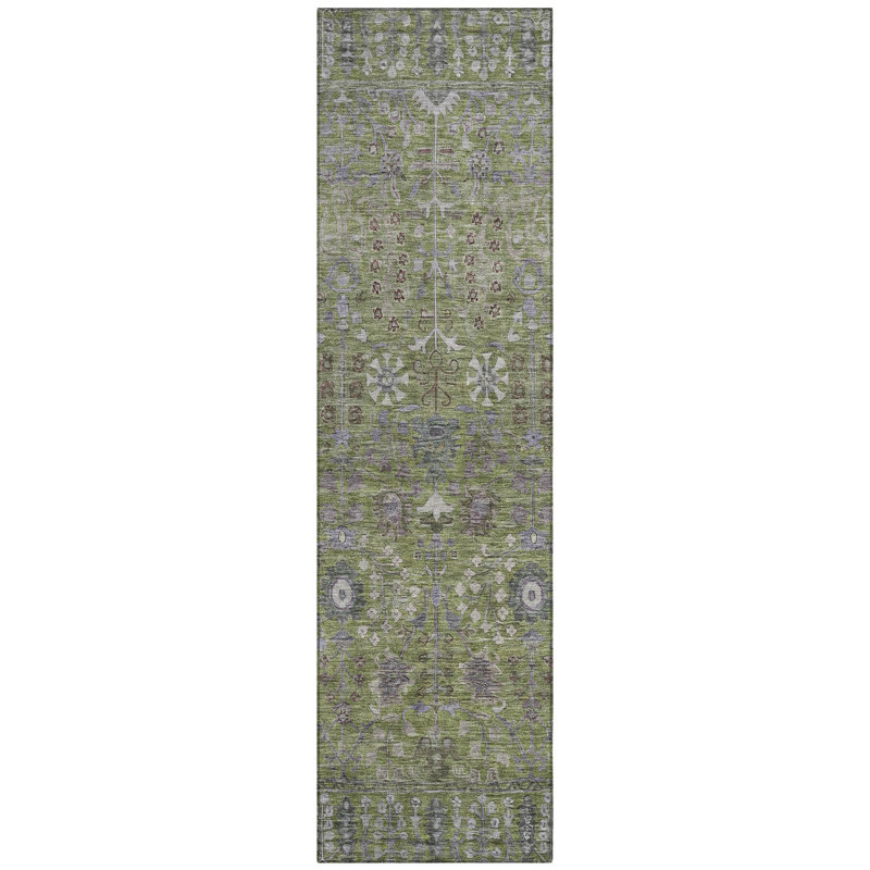 Machine Washable Indoor/Outdoor Kaczor ACN2231 Global Rug, Runner 2'3" x 7'6"