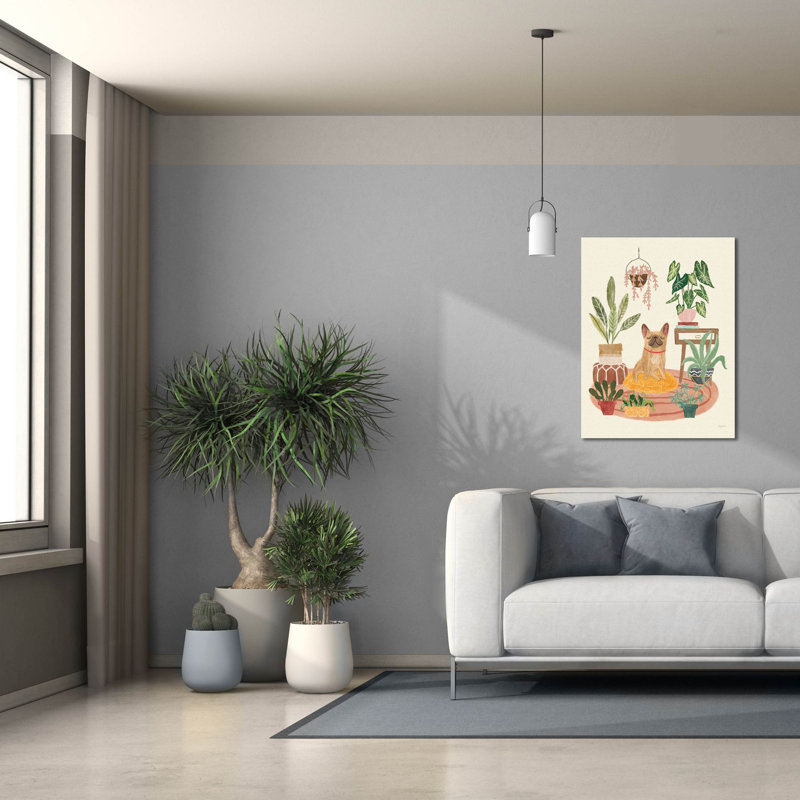 «Urban Jungle Dogs 4» par Mary Urban, art mural sur toile, 26 po x 34 po, H 34 po x l 26 po x P 1,5 po