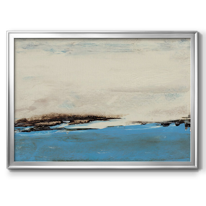 «Bridges Cyan II», toile tendue avec cadre_2781855, Argent, H 30 po x l 44 po x P 1,5 po