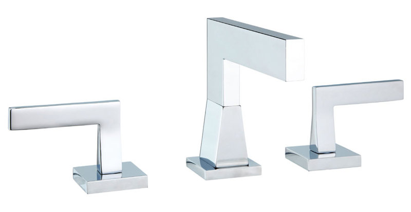 Crisp Widespread Faucet Bathroom Faucet with Drain, Polished Chrome