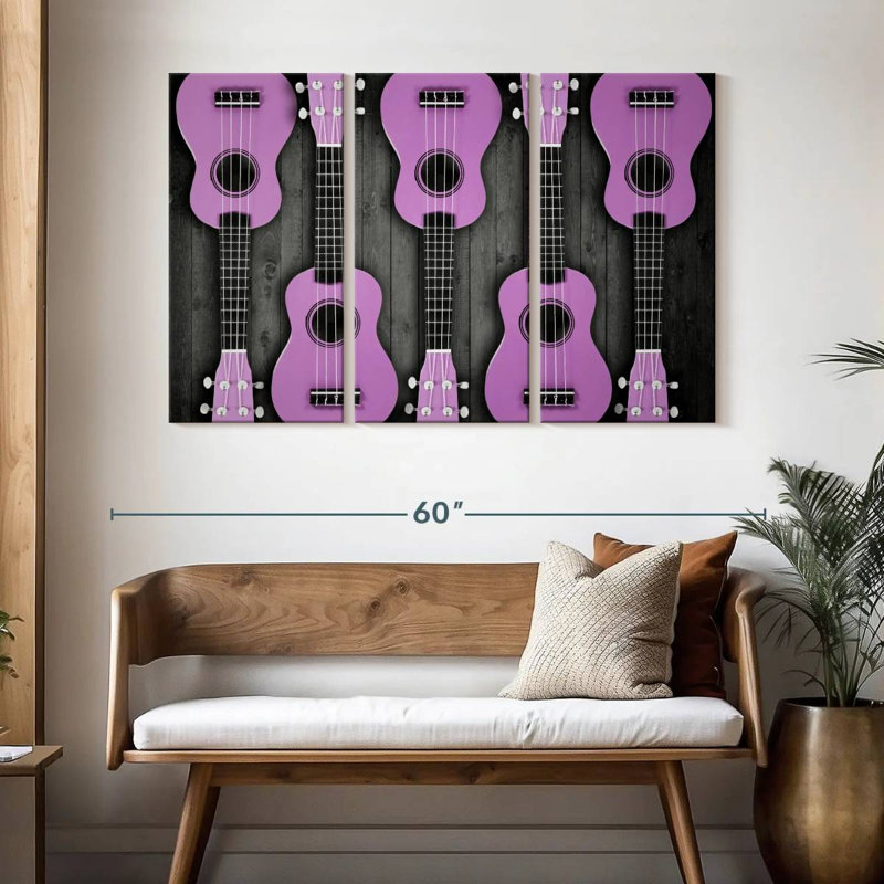 Abarca Purple Acoustic Guitars, 32" H x 50" W