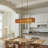6-light Adjustable Gold Rattan Chandelier