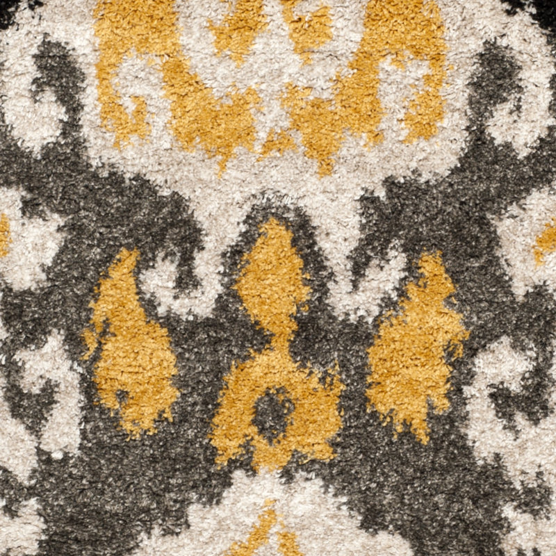 Tibetan Black/Gold/Gray Area Rug, Rectangle 5'1" x 7'6"