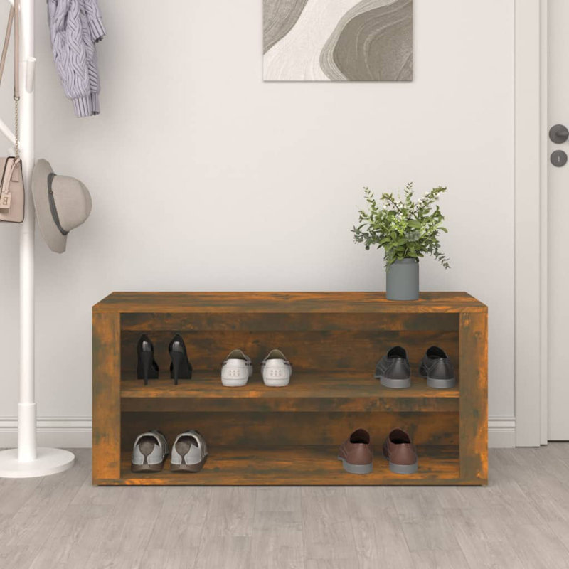 8 Pair Shoe Storage, Smoked Oak