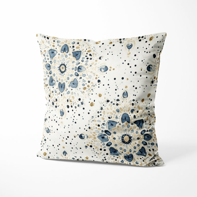 Coussin abstrait abstrait - Coussin Boho Mandala, H 18 po x l 18 po