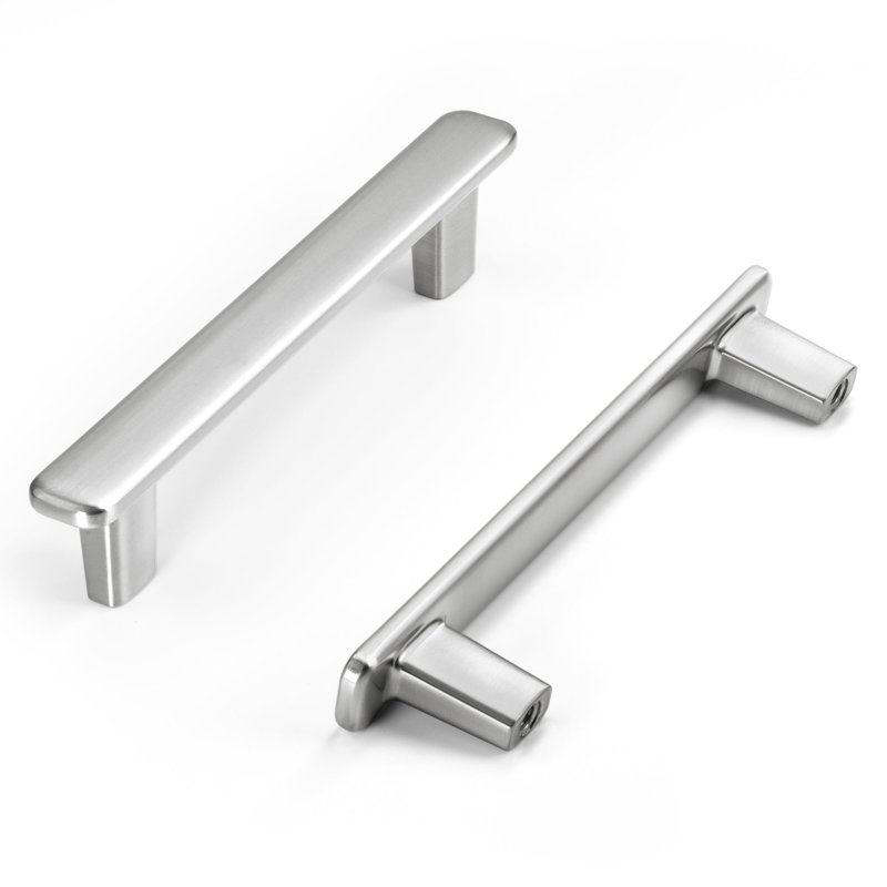 Nouvelle collection Poignée de meuble Retronimalist en nickel satiné, entraxe de 96 mm (3,75 po), 3.75", Nickel satiné