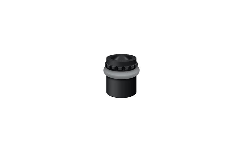 Deltana UFBP4505U26 Round Universal Floor Bumper Pattern Cap 1-5/8", Solid Brass in Polished Chrome, Paint Black