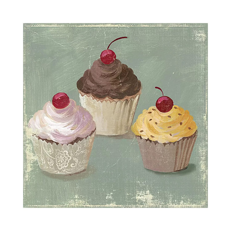 Cupcakes 1 Piece Wrapped Canvas Painting, 45.72 cm H x 45.72 cm W x 1.91 cm D