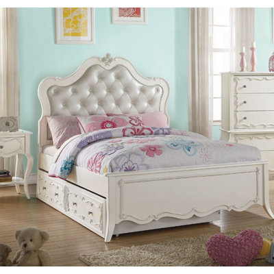 Lit plateforme en cuir Edalene