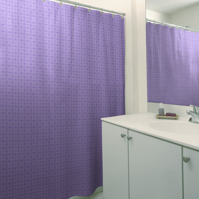 Rideau de douche simple Katelyn Elizabeth, Mauve / Blanc