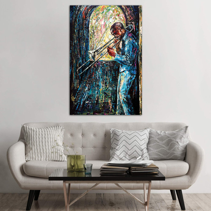 Bluesy Morning by Natasha Mylius - Wrapped Canvas Painting, 66.04 cm H x 45.72 cm W x 3.175 cm D