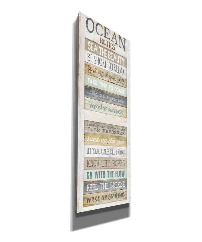 «Ocean Rules» par Marla Rae, art mural sur toile, H 60 po x l 20 po x P 1,5 po