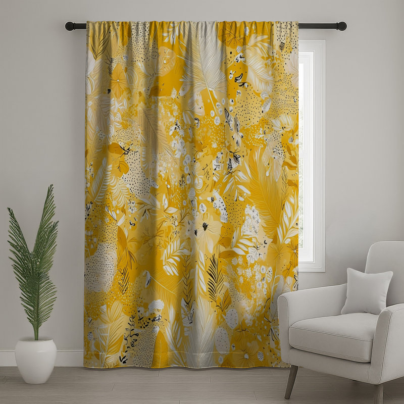 Rideaux floraux, voilages et voilages à motif floral - 1 panneau, Blocage, 50" x 80" - 1 Panel
