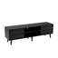 Meuble télé de 63 pouces avec un design biseauté et des tiroirs en noir, convenant à une table de décoration de chambre à coucher de style biseauté rétro. Vaste espace de rangement à usage quotidien. La construction est usée. Convient aux téléviseurs de 60 po-118013326