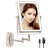Aaliegha Metal Rectangle LED Lighted 10X Magnifying Wall Mounted Bathroom Vanity Makeup Mirror, Nickel-782724184
