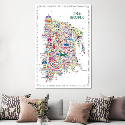 New York Collection-Bronx by Rafael Esquer - Wrapped Canvas Painting