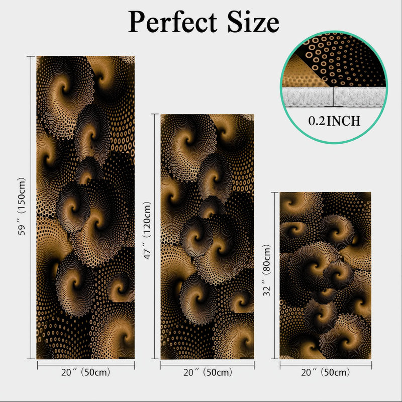 Spiral Pattern Non-Slip Washable Kitchen Mats