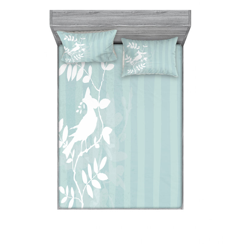 Ensemble de draps Bird Sittingon, Ensemble de draps pour lit double avec un drap-hou