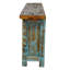Console turquoise délavée avec détails sculptés
