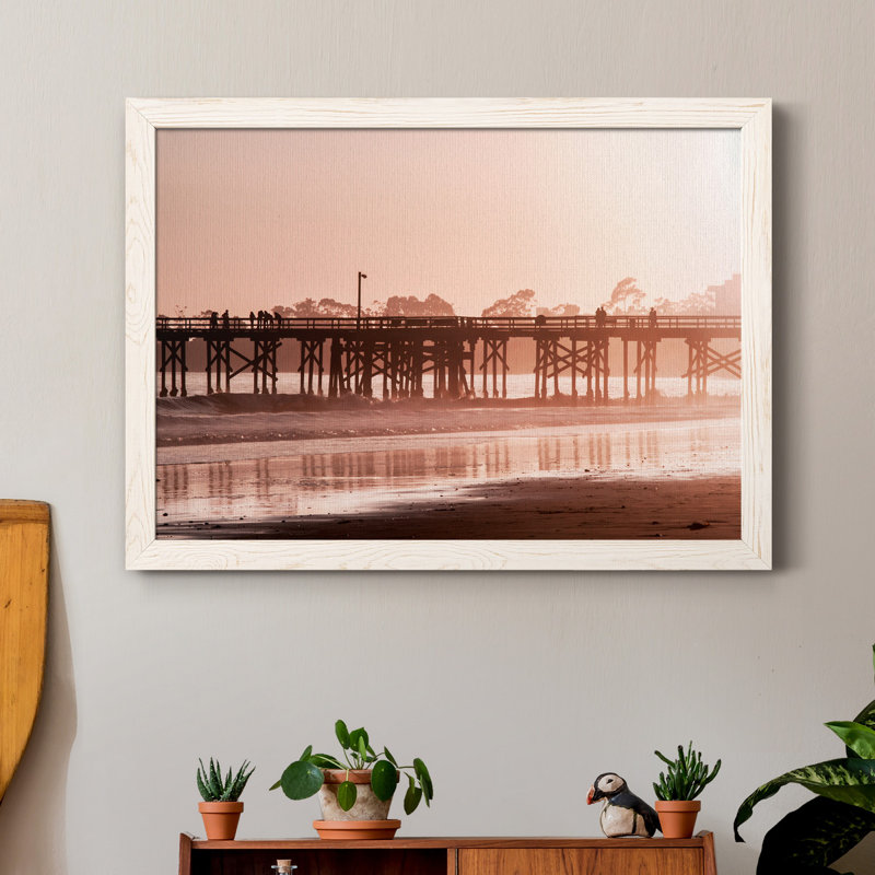 Jetée au coucher du soleil - Impression sur toile, Blanc, H 37,5 po x l 27,5 po x P 1,5 po