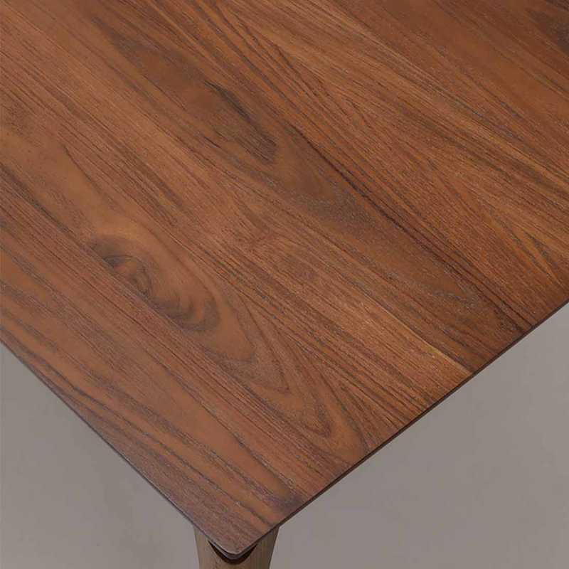 Table de salle à manger rectangulaire en teck massif, H 29,53 po x L 78,74 po x l 37,4 po