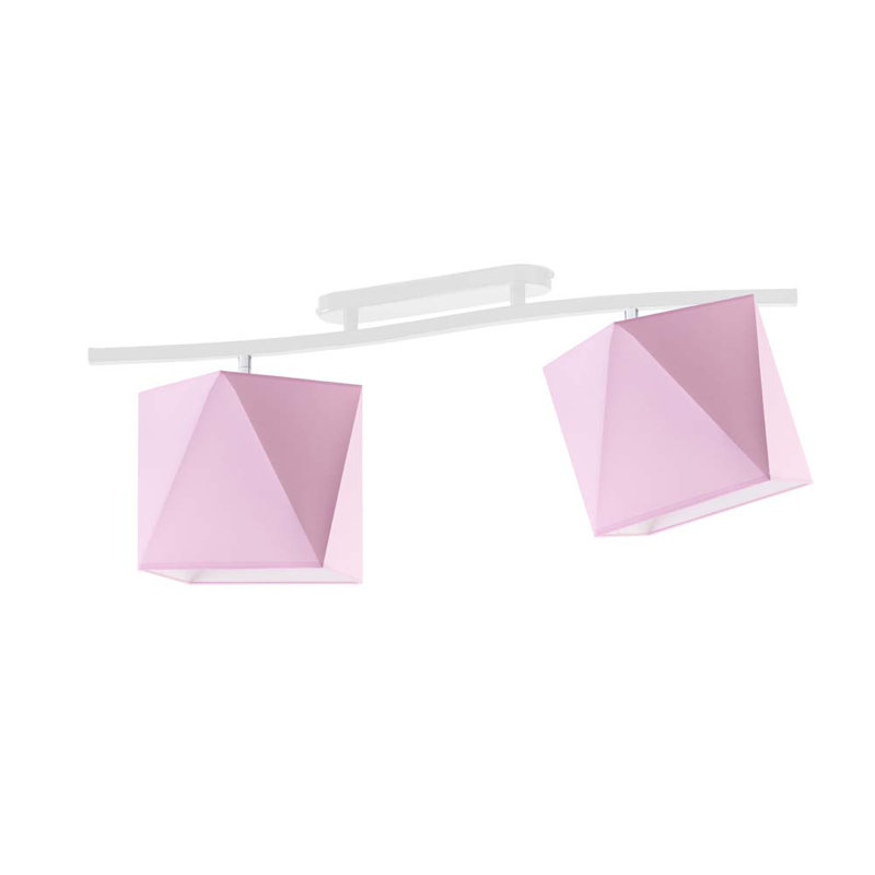 Muro Semi Flush Mount, White, Pink