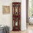 Display Cabinet, Glass, Corner With Lights, Adjustable Tempered Shelves, Mirrored Back