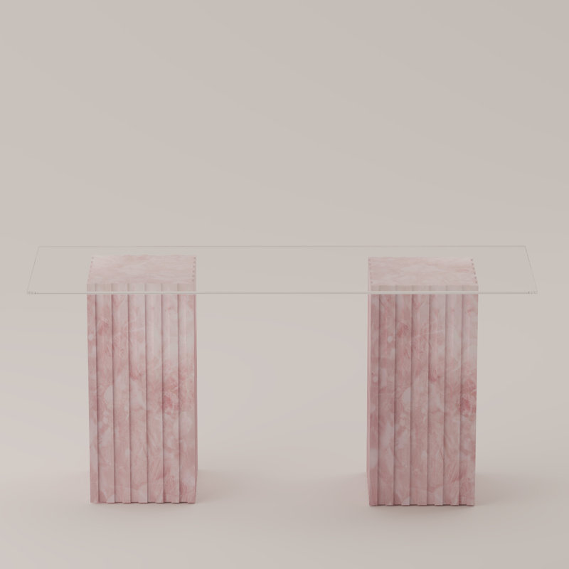 Cannelé Console Table, Pink Quartz