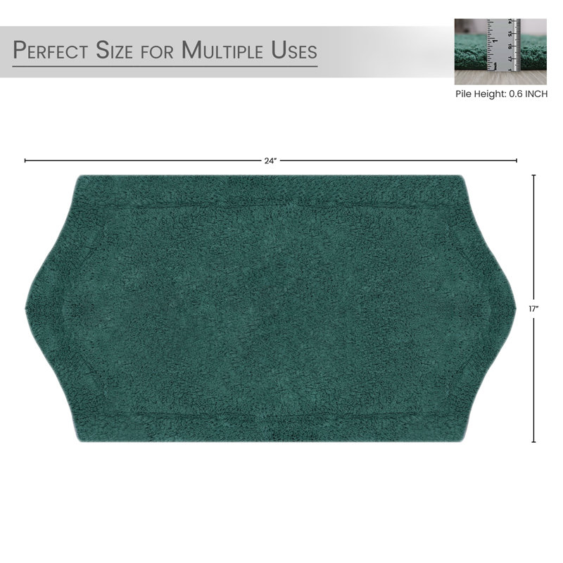 Tapis pour salle de bain Morissette, L 17 po x L 24 po, Vert bouteille
